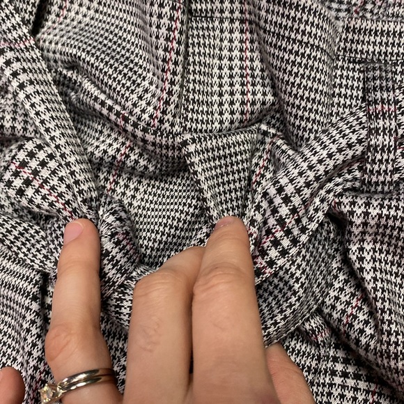 Love Tree Paperbag Pants Hounds Tooth High Waisted Large Ankle Trousers size L - Picture 7 of 12